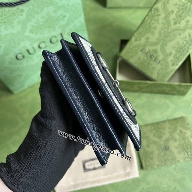 gucci專櫃新款女士短夾 古馳經典的馬銜扣Monogram卡包 jcp1849